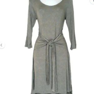 Gray Waist Tie Stretchy Dress XSmall NWT